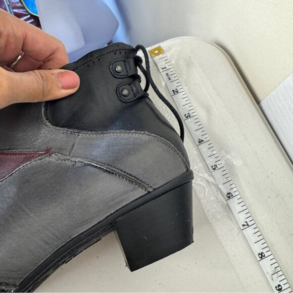 Aetrex Lagenlook Colorblock Leather Arch Support Comfort Ankle Boots Size 9M - Picture 7 of 13